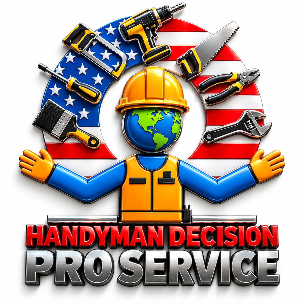 Sergey and family of Handyman Decision Pro Service giving a thumbs up